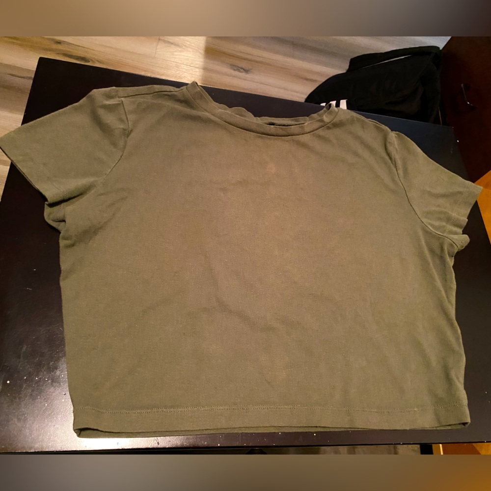 Olive green crop top